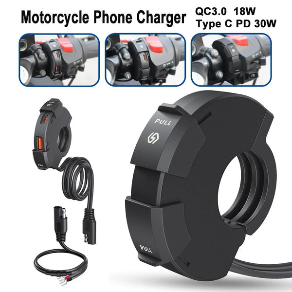 CLUB MOTO Dual Port Waterproof Motorcycle Phone Charger