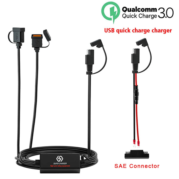 CLUB MOTO Dual USB QC3.0 Motorcycle Phone Charger